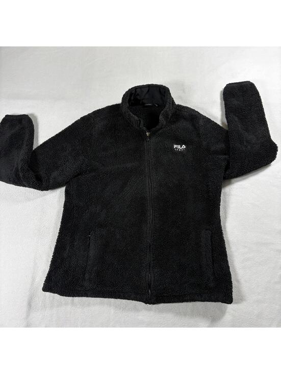 Fila Jackets & Blazers - Sherpa Fleece Jacket Full Zip Black FILA Sport XL Cozy Streetwear Outdoor